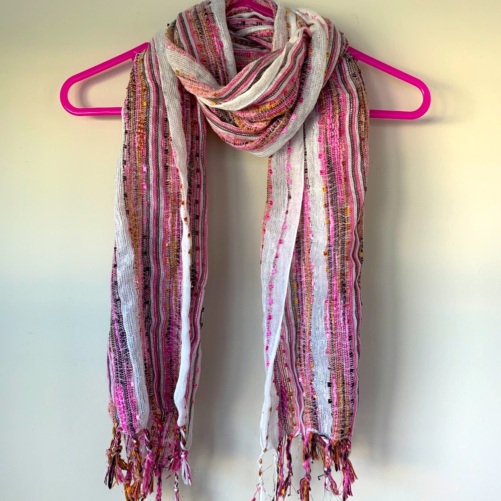 Hippie Pink & White Scarf / Headscarf